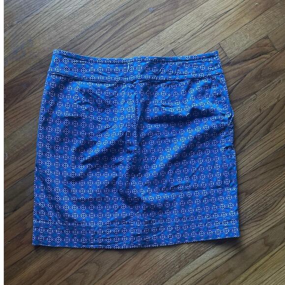 Talbots Blue Geometric Print Mini Skirt – Classic Preppy Style - Picture 3 of 6